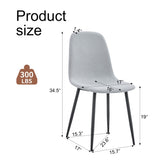 Comfortable Linen-Cotton Dining Chair Set - Six Pieces in Light Gray.Integrated Seat and W1151P228096