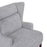 Contemporary Grey Wingback Accent Chair Chenille Upholstery Plywood Frame Living Room Furniture 1pc B011P304418