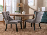 Modern, High-end Tufted Solid Wood Contemporary Velvet Upholstered Dining Chair with Wood Legs 44425383