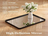 Anti-Fog Bathroom Wall Mirror 20" x 28" Shatterproof Mirror with Rectangular Metal Frame, Black 85679535