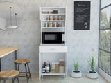 Della 60 Kitchen Pantry with Countertop, Closed & Open Storage -White B07091844