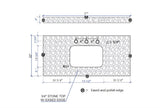 Montary 37inch bathroom vanity top stone carrara white new style tops with rectangle undermount W50921981