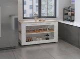 Rockaway 2-Drawer 2-Shelf Kitchen Island White and Light Oak B06280059