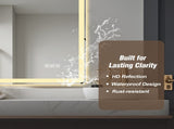 36*36in LED Bathroom Mirror, Anti-Explosion Glass, Rust-Resistant, Anti-Fog Features, Tri-Color W2709P243340
