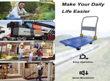 Foldable Platform Push Hand Truck Cart, 880 lbs. Weight Capacity, 2 Swivel Brake Wheels W2916P210410