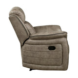 Classic Sandy Brown 1pc Reclining Chair Plush Comfort Pillow-Top Arms Vertical Tufting Solid Wood B011P173410