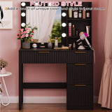 Black particleboard with a melamine finish, 4 drawers, 2 shelves, dressing table with 10 three-tone 88759052