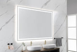 ZUN 84in. W x 48in. H Oversized Rectangular Black Framed LED Mirror Anti-Fog Dimmable Wall Mount W127294620