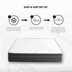 ZUN EGO Hybrid 10 Inch Twin Cooling Gel Infused Memory Foam and Individual Pocket Spring W125378918