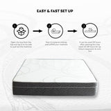 ZUN EGO Hybrid 10 Inch TwinXL Cooling Gel Infused Memory Foam and Individual Pocket Spring W125378919