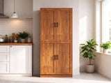 Freestanding 4-Door Kitchen Pantry Cabinet, Large Storage with Adjustable Shelves & Doors 70120057