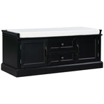 ZUN Storage Bench with 2 Drawers and 2 Cabinets, Shoe Bench with Removable Cushion for Living Room, 52471490