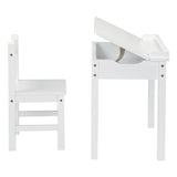 Flip Top Kids Table and Chair Set, Wood Activity Table Set with Storage Space for Arts Crafts, White 50422470