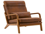 High Back Solid Wood Armrest Backrest Iron Frame Bronzing Cloth Indoor Leisure Chair Orange 79269077