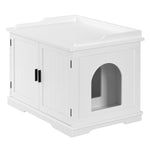 ZUN FCH Cat Litter Box House Hidden Cabinet Extra Large Enclosure Furniture White 41330453