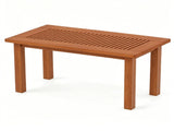 35.5" x 18" x 17" Rectangular Wooden Patio Coffee Table, Heavy Duty 130LBS Capacity Slatted Top 42220125