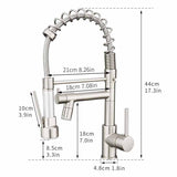 Commercial LED Kitchen Faucet with Pull Down Sprayer, Single Handle Single Lever Kitchen Sink Faucet W1932P172268