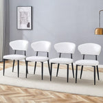 ZUN White Minimalist Ergonomic Dining Chair, With A Curved Backrest For Design,Unlocking A W1151P268065