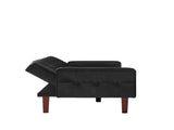 Black Convertible Double Folding Room Sofa Bed, PU Leather, Tufted Buttons, Suitable for 97825531