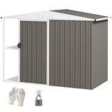 Steel Storage Shed Garden Tool house 7' x 4' White-AS 94194656