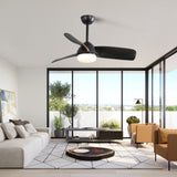 ZUN 42 Inch Indoor ABS Ceiling Fan With 6 Speed Remote Control Dimmable Reversible DC Motor With Light W882140935