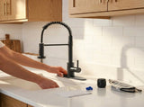 Kitchen Faucet with Pull Down Sprayer Industrial 1 Handle 1 Hole Or 3 Hole Faucet for Farmhouse 16711031
