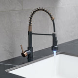 ZUN LED Commercial Kitchen Faucet with Pull Down Sprayer, Single Handle Single Lever Kitchen Sink Faucet W1932P171738