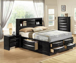 ZUN 1Pc Contemporary 5 Drawer Chest Black Finish Solid Wood Wooden Bedroom Furniture B011P216688