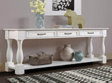 63inch Long Wood Console Table with 3 Drawers and 1 Bottom Shelf for Entryway Hallway Easy Assembly 78250230