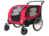 2-in-1 Bike Trailer & Pet Stroller for Dogs up to 100lbs Foldable Pet Carrier Cart with two 8'' W1364P411162