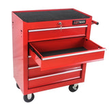 ZUN 5 Drawer Tool Chest, Tool Storage Cabinet for Garage Storage with 4 Wheels and Locking System, RED W1102107319