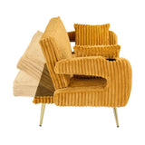 The straight-row white corduroy sofa with throw pillows, featuring a minimalist style, is suitable W1658P251985