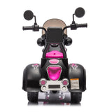 Kids Ride On Motorcycle Toy, 3-Wheel Chopper Motorbike with LED Colorful Headlights Horn, Pink 6V W2823P220542