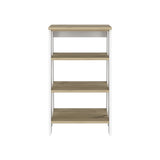 Cabinet 29.7H", Four Shelves, Vertical, Light Oak / White B097133248