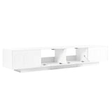 ZUN TV Stand with Fluted tempered Glass Doors for TVs Up to 95'', Functional Media Console with Arched 50953049