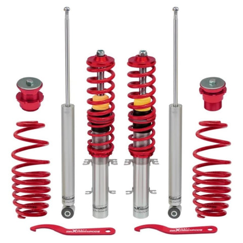 ZUN Street Suspension Coilover Kit fit for VW MK4 GOLF / GTI / JETTA / NEW BEETLE - Red 1999-2004 05971293