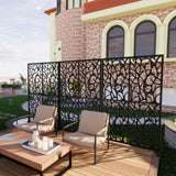 Metal Privacys W3.8Ft X H6Ft Outdoor and Indoor Divider with Free Standing Decorative Privacy W1586P282265