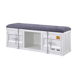 Grey and White Storage Bench B062P186438