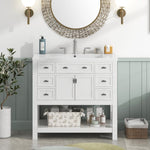 ZUN 36'' Bathroom Vanity with Top Sink, Modern Bathroom Storage Cabinet with 2 Soft Closing Doors and 6 31776552