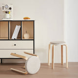 Set of 4 Stackable Stools, Stackable Bentwood Stools, Round Backless Chairs for Dining Room, W1718P165859