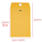 ZUN Envelope, 100 pieces per box, 6 "x 9", yellow kraft, yellow envelope, document envelope, kraft 24498798