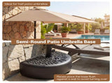 Refillable Half-Round Patio Umbrella Base, 55 LBS Mixed Fill Capacity for Secure Stability 93660627