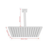 12 Inch High Pressure Rain Shower Head, 304 Stainless Steel Square Shower Head with Self-Cleaning 10204117