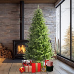 ZUN 7.5ft Artificial Christmas Tree Prelit PE&PVC With Metal Stand,550 Multi-Colour LED Lights,2286 85970873