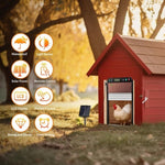 ZUN Automatic Chicken Coop Door SolarPowered Chicken Door LCD Displayand Roll-up Door Anti-pinch 87552342