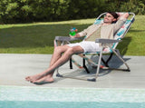 63*70*99cm Heightened Oxford Cloth Silver White Aluminum Tube Bearing 100kg Beach Chair Flamingo 01440155