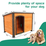 ZUN 44"Dog House Outdoor & Indoor Wooden Dog Kennel for Winter with Raised Feet Weatherproof for Large 79708038