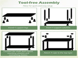 Black 4-Tier Garage Storage Shelf, PP Material 100LBS Per Shelf Tool-Free Assembly 69538229