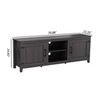 ZUN TV Stand Storage Media Console Entertainment Center,Tradition Black,with doors 49245546