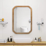 29.72*19.69 inches Functional Mirror with Cabinet, Wood Framed Bathroom Wall Cabinet with Mirror and W2295P339148